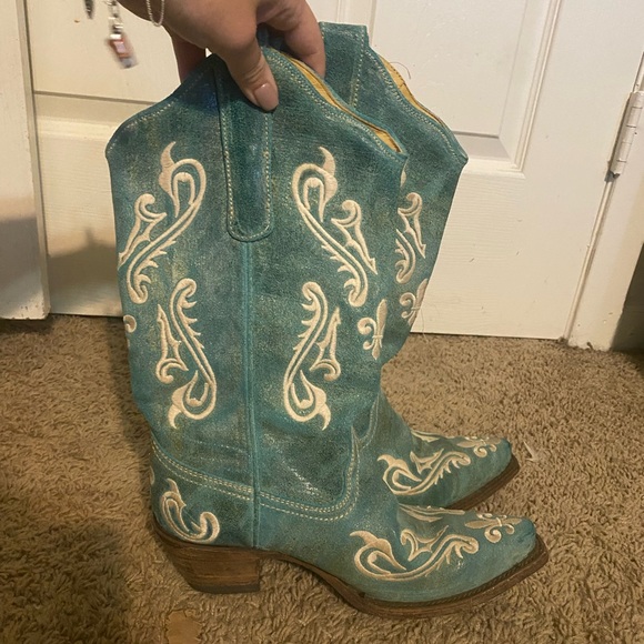 Corral Shoes - Ladies Turquoise Corral Western Cowboy Boots
